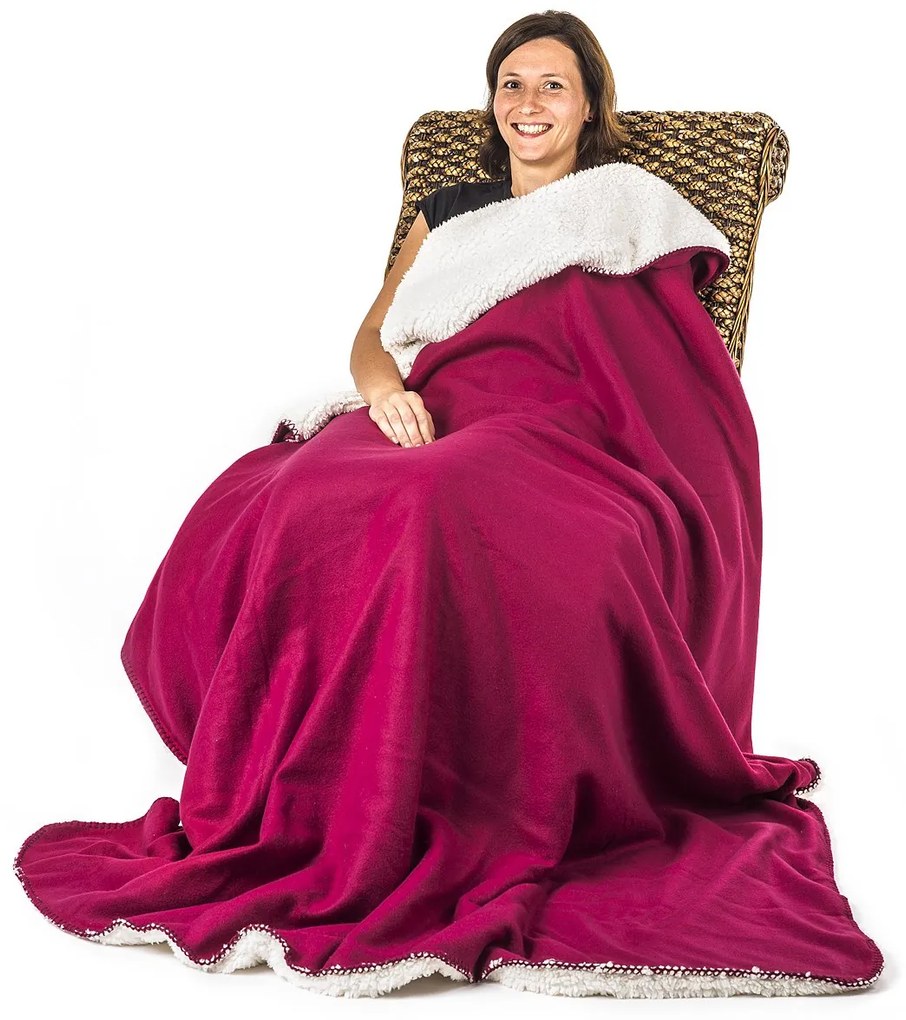 Pătură din imitație de blăniță 4Home vișiniu, 150 x 200 cm