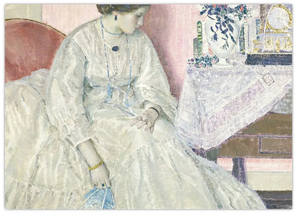 Tablou pe sticlă - Frederick Carl Frieseke, Memories, reproducere (70x50 cm)