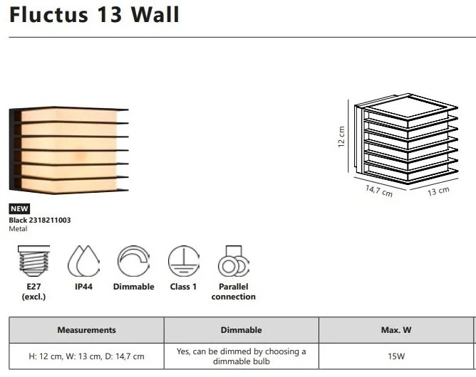 Aplica de perete exterior IP44 design modern Fluctus 13