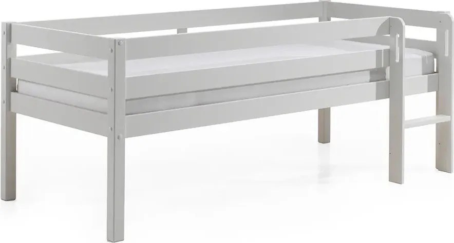 Pat înalt pentru copii Vipack Pino, 90 x 200 cm, alb