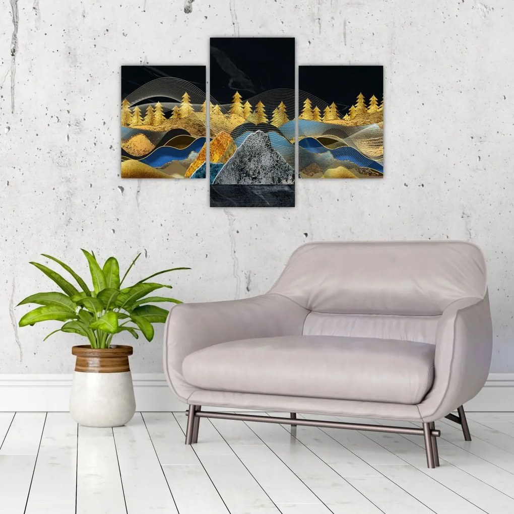 Tablou - Munții aurii (90x60 cm)