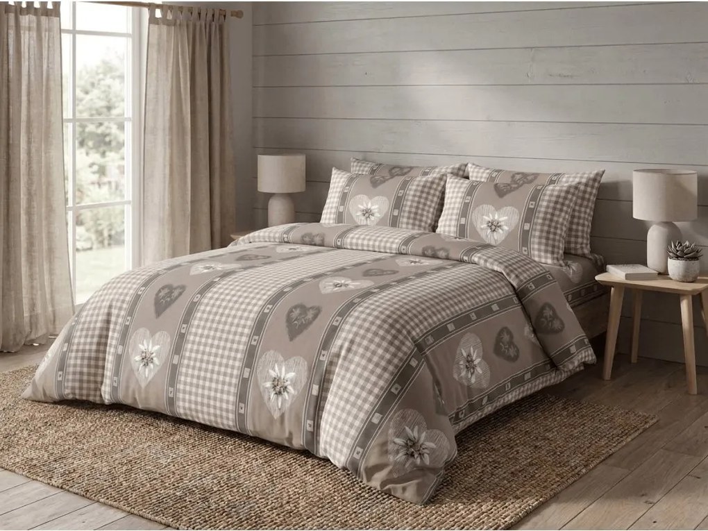 Lenjerie de pat policoton HEART RETRO POLY gri Dimensiune lenjerie de pat: 70 x 90 cm | 140 x 220 cm