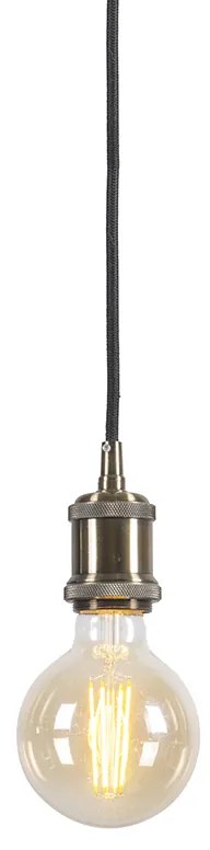 Lampă modernă suspendată bronz cu cablu negru - Cava Classic