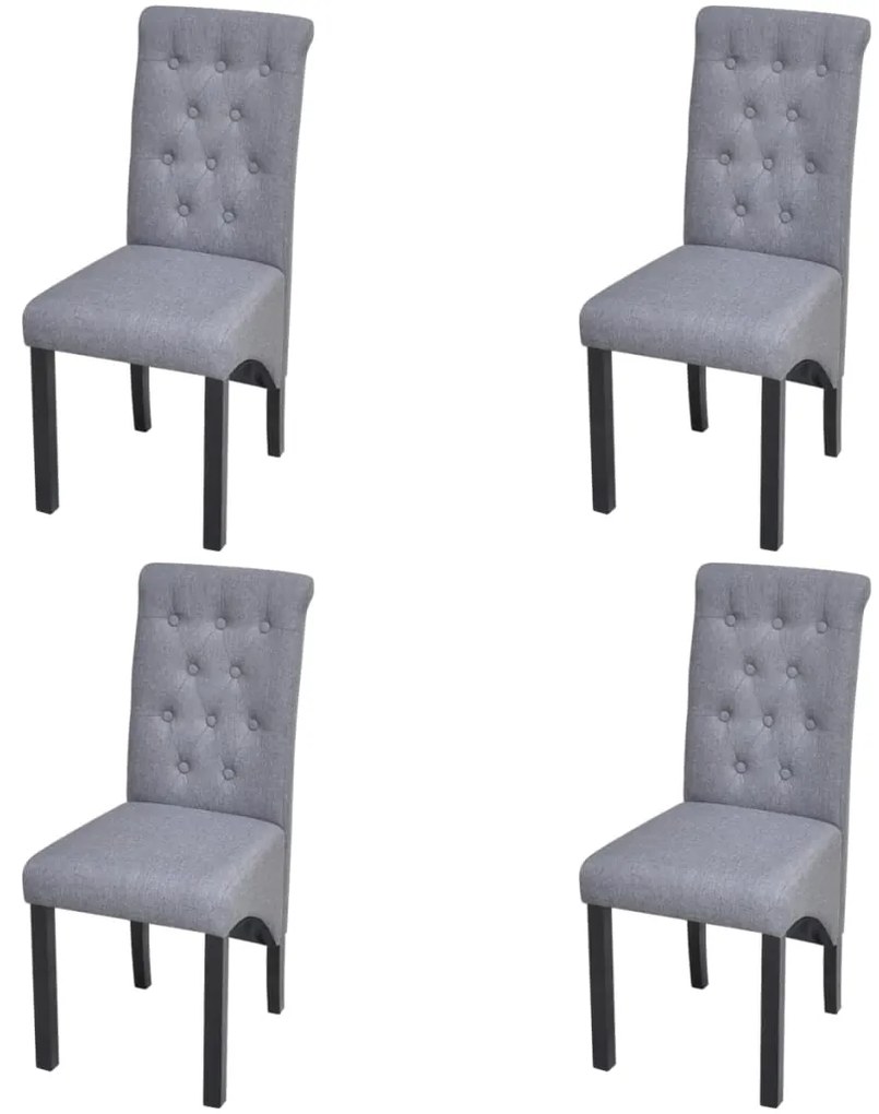 vidaXL Scaune de bucătărie pivotante, 4 buc., gri deschis, textil