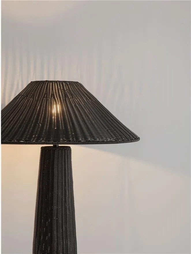 Lampa de podea din ratan sintetic pentru exterior Plom negru
