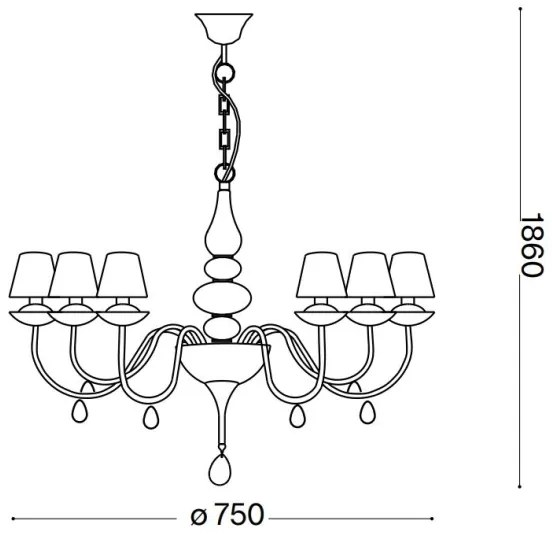 Ideal lux - Lustra cu lant 6xE14/40W/230V