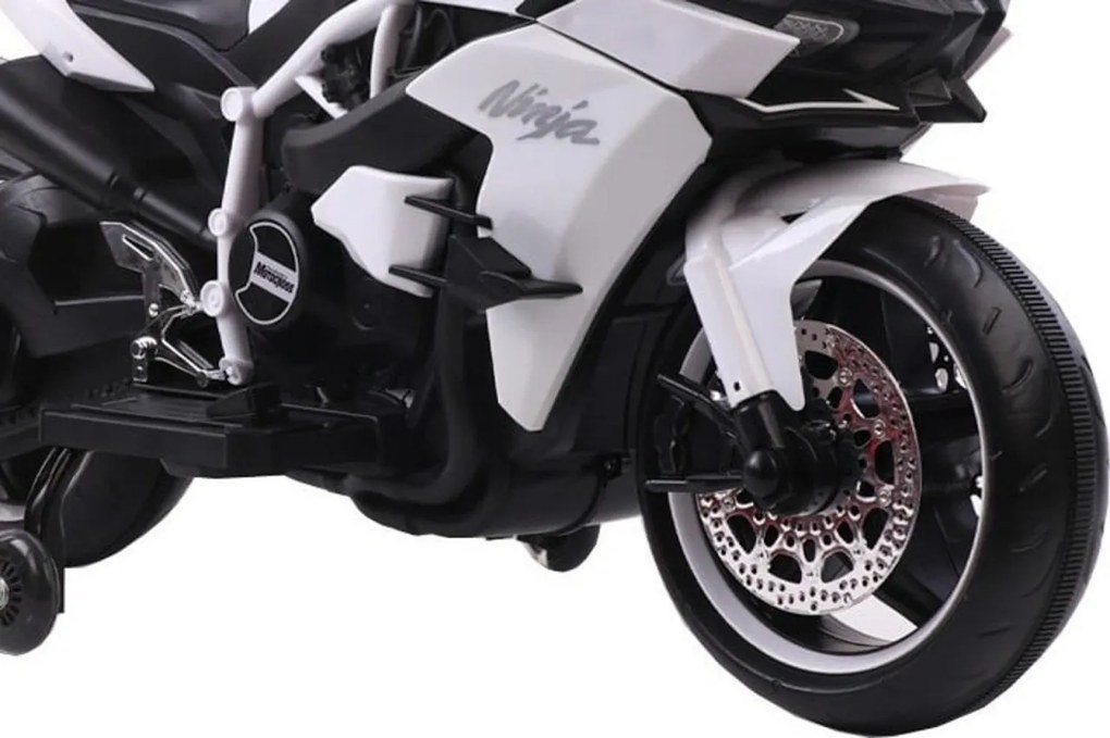 Motocicleta Electrica cu Acumulator Pentru Copii NOVOKIDS™ Ninja Premium Motocross, Viteza din maner, 3-8 ani, Max 30 kg, Cu Melodii si Lumini LED,
