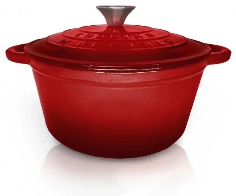 Cratiță din fontă emailată cu capac 20x10 cm, 2.4L – Cooking by Heinner, Colecția Red Line HR-KN-C24, ideală pentru cuptor și plite