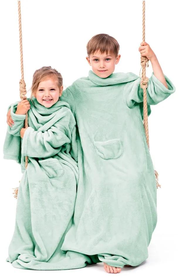 Pătură cu mâneci pentru copii DecoKing Lazykids, verde
