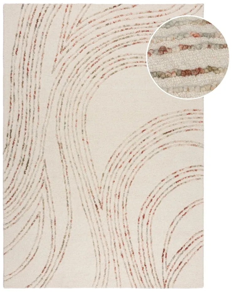 Covor portocaliu/crem din lână 200x290 cm Abstract Swirl – Flair Rugs
