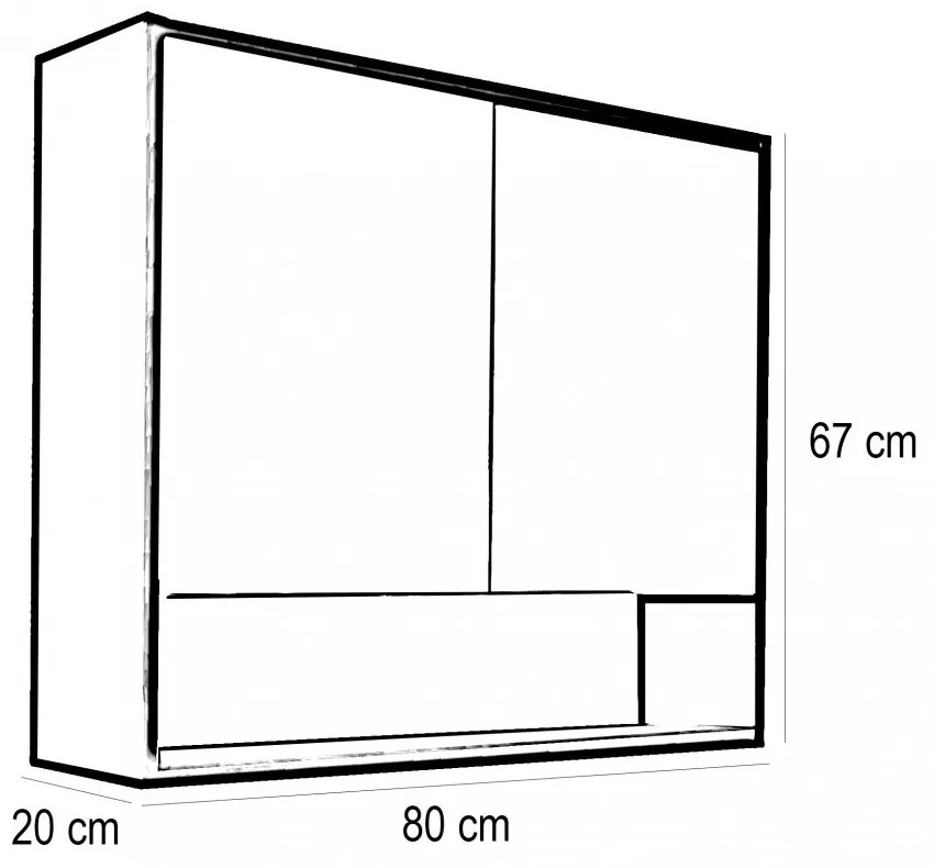 Mobilier complet de baie Porto 80 în culoarea stejarului rustic antracit