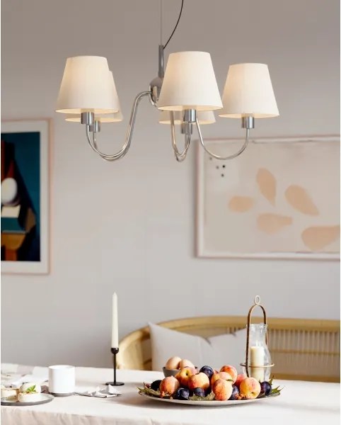 ByRydens 4202720-6510 - Lustră pe cablu LYNF 5xE14/8W/230V crom/alb