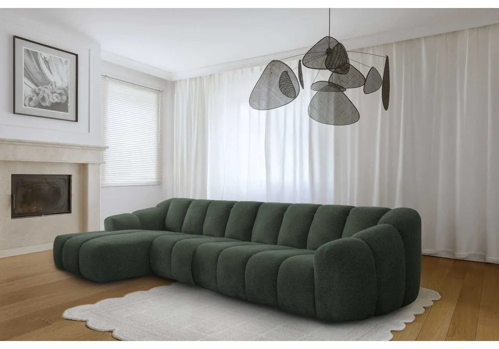 Colțar verde închis (cu colț pe partea stângă/cu șezlong) Shell – Miuform