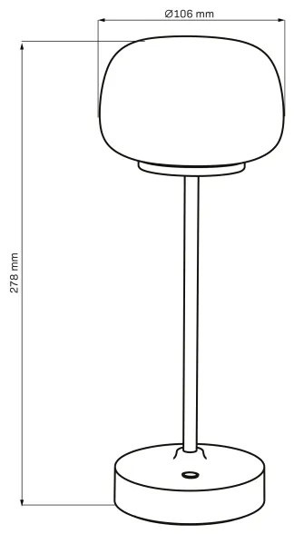 Lampă LED tactilă dimabilă de masă RIMINI LED/2W/5V USB 2000 mAh crom/alb