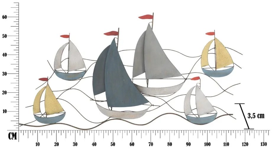 Decorațiune de perete Mauro Ferretti Sea, 114,5 x 62,5 cm