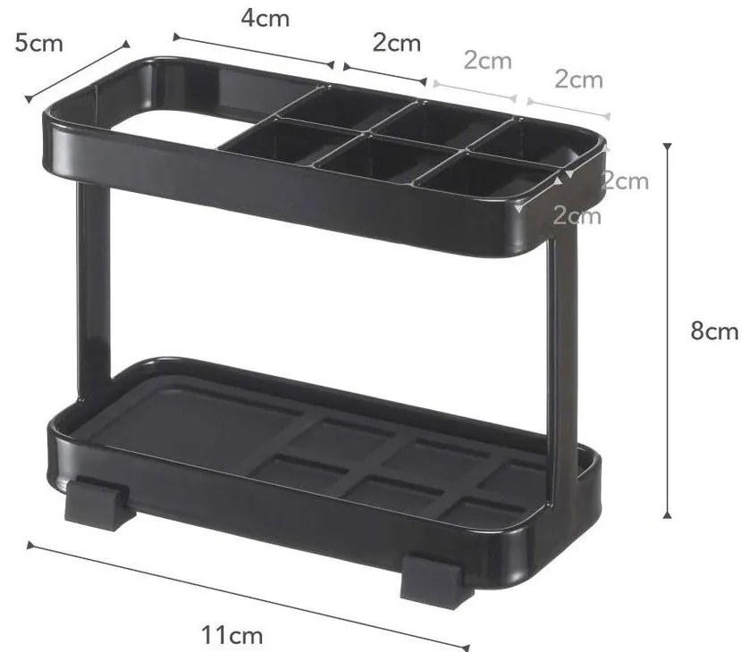 Suport pentru periuțe și pastă YAMAZAKI Tower, negru