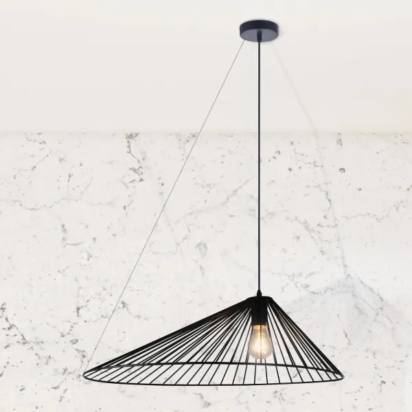 Lustră pe cablu AURORA 1xE27/20W/230V d. 60 cm negru