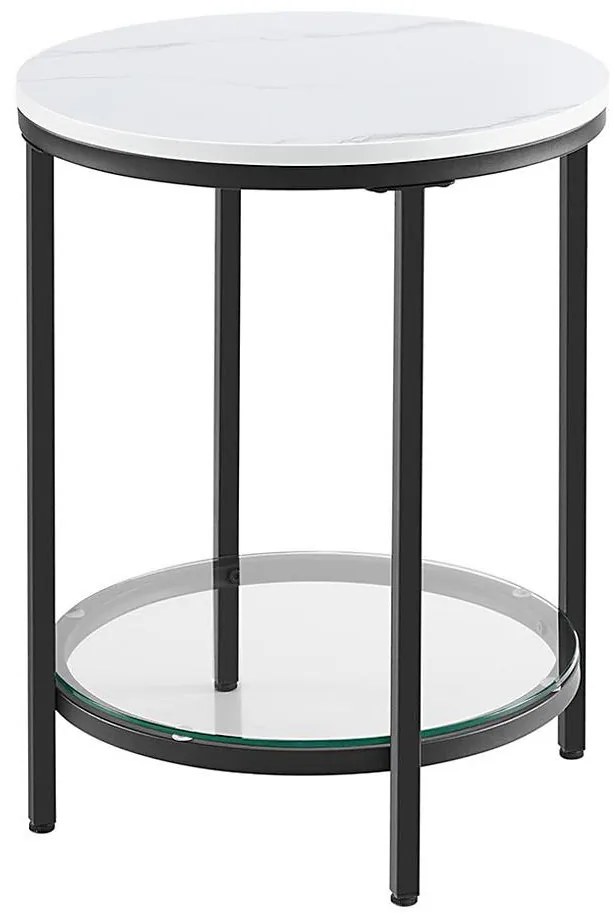 Măsuță laterală SID, neagră/albă