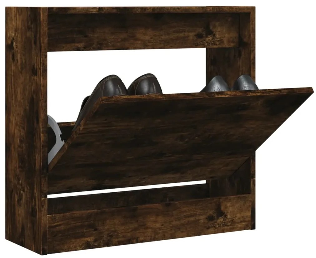 vidaXL Pantofar, stejar fumuriu, 60x21x57 cm, lemn compozit