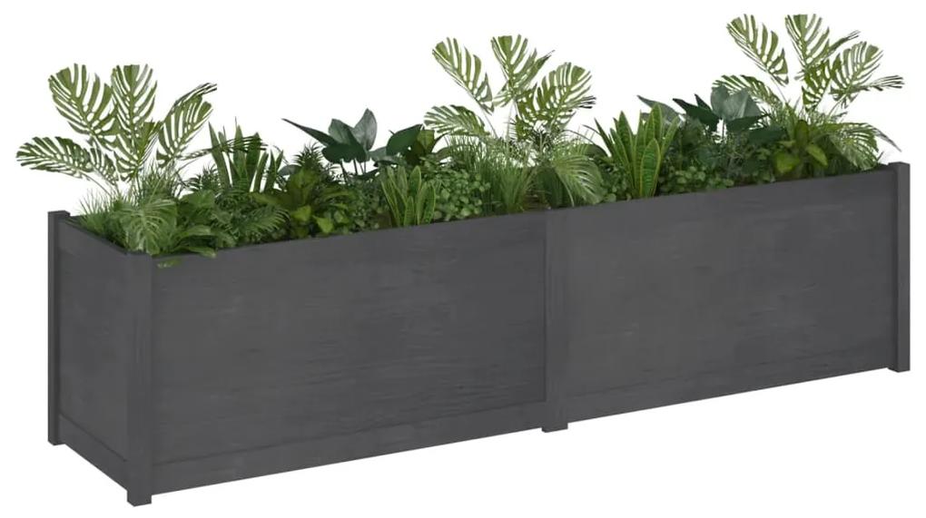 Jardiniera de gradina, gri, 200x50x50 cm, lemn masiv de pin Gri, 1, 1