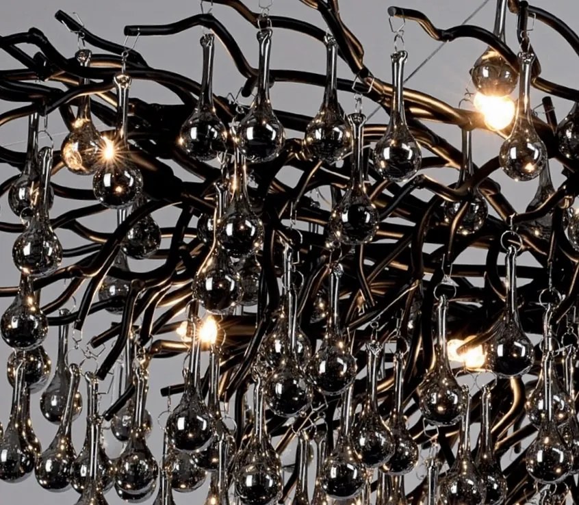Lustra aplicata design magnific ICICLE negru, 100cm