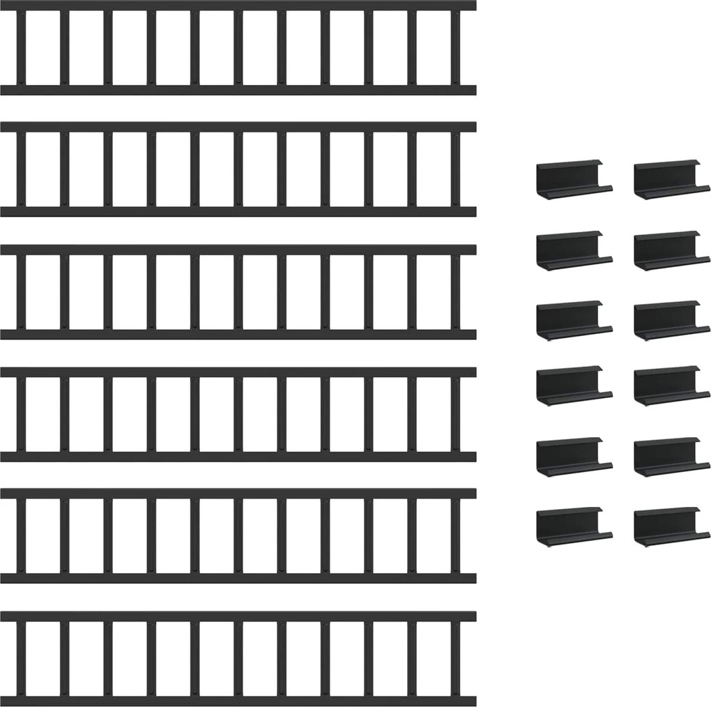 vidaXL Apărătoare de zăpadă pentru acoperiș Negru 600 x 2,5 x 20 cm