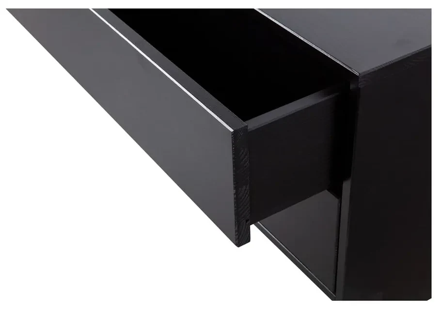 Comodă TV modulară neagră din lemn masiv de pin 256x40 cm Finca – WOOOD