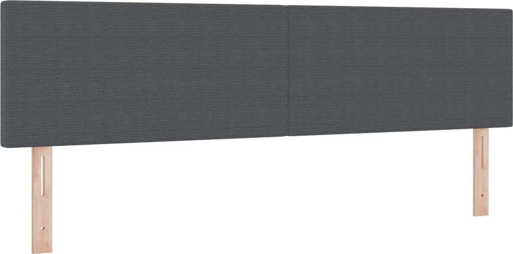 vidaXL Tăblie LED cu benzi LED Gri închis 180 cm Țesătură din corduroy