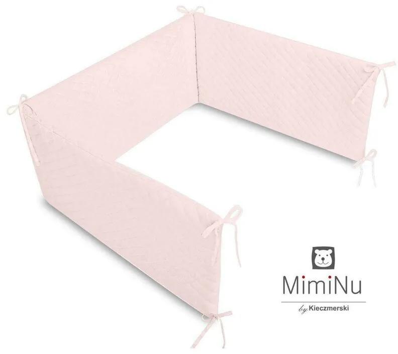 Aparatoare matlasata cu fermoar pentru patut 120X60 cm Pink MimiNu