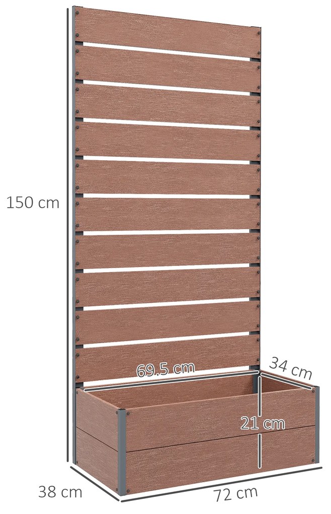 Outsunny Ghiveci de Gradina cu Spalier pentru Plante Cataratoare, Vita de Vie, Flori, Pat Independent Ridicat pentru Gradina, de Exterior