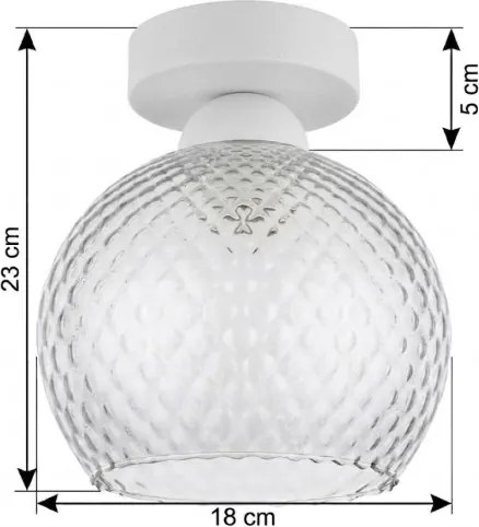 BRILAGI - Lampă de tavan LED R GLASS 1xE27/60W/230V Ø 18 cm alb/gri fumuriu