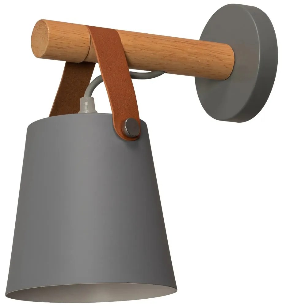 Aplică de design realizată din lemn și metal Alb