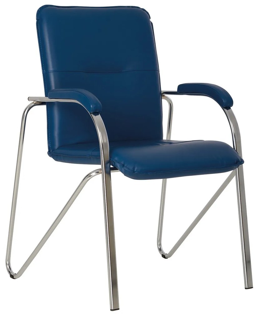 Scaun vizitator SAMBA Soft, Albastru piele ecologica