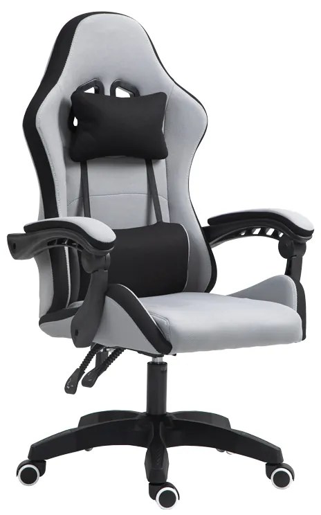Scaun Gaming Piele Ecologica Waller Negru-Gri
