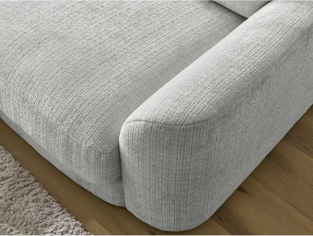 Colțar gri deschis cu tapițerie din chenille (cu colț pe partea stângă/cu șezlong) Leonore – Bobochic Paris