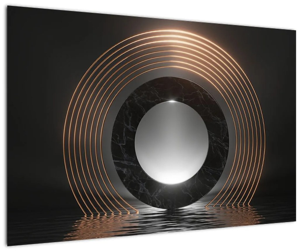 Tablou - Abstracție, luna peste apă (90x60 cm)