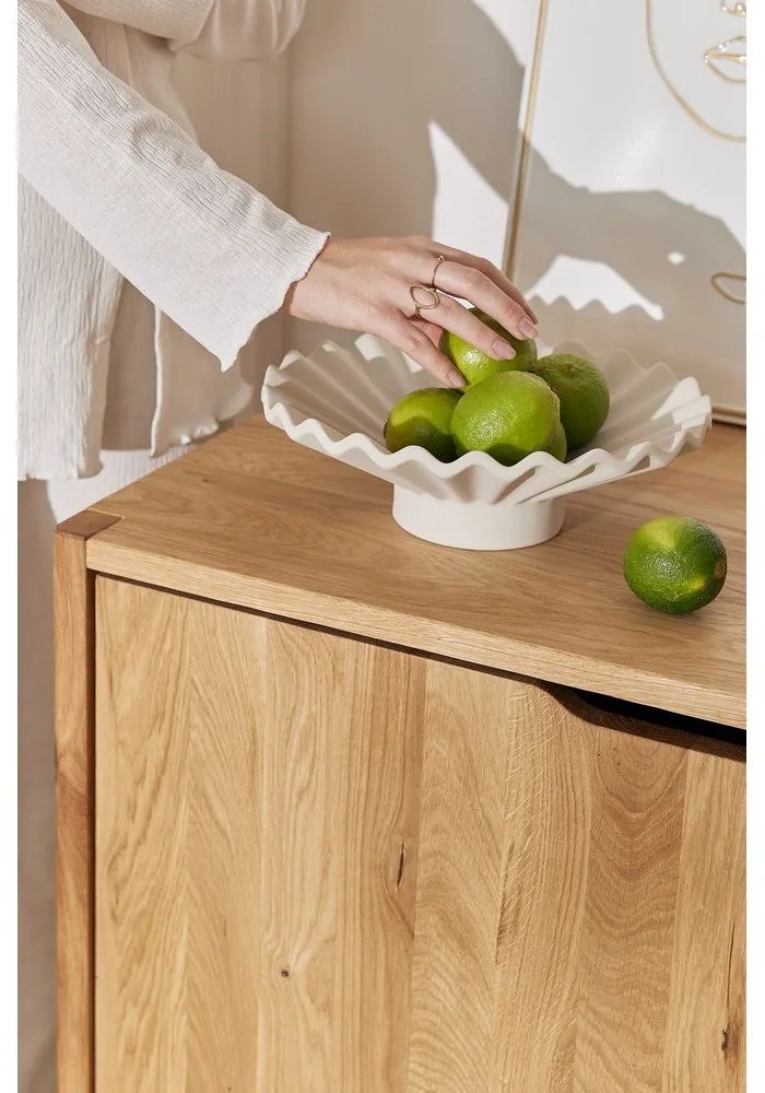 Dulap în culoare naturală din lemn de stejar 95x80 cm Twig – The Beds