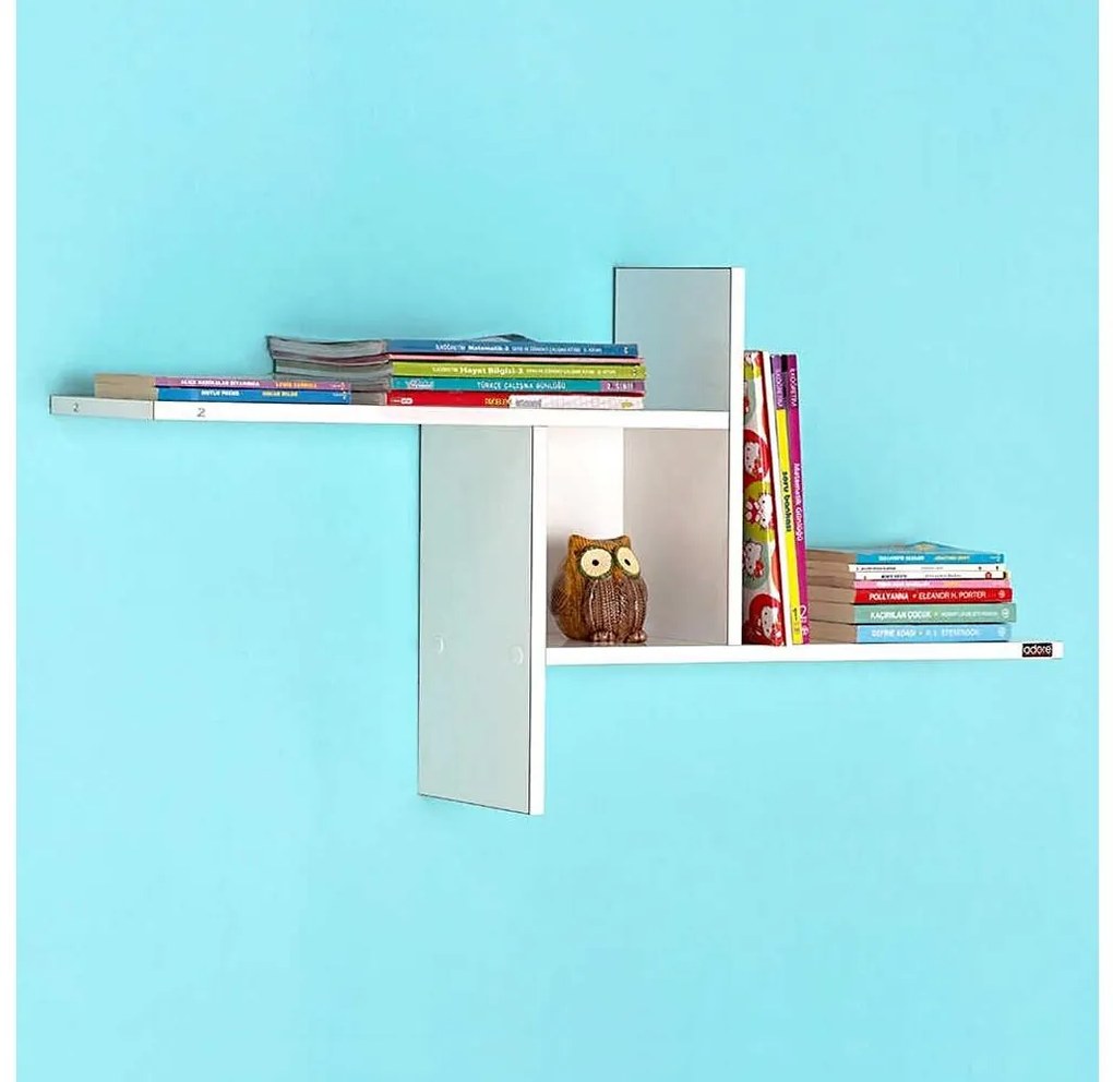 Poliță de perete lucioasă albă 50x100 cm