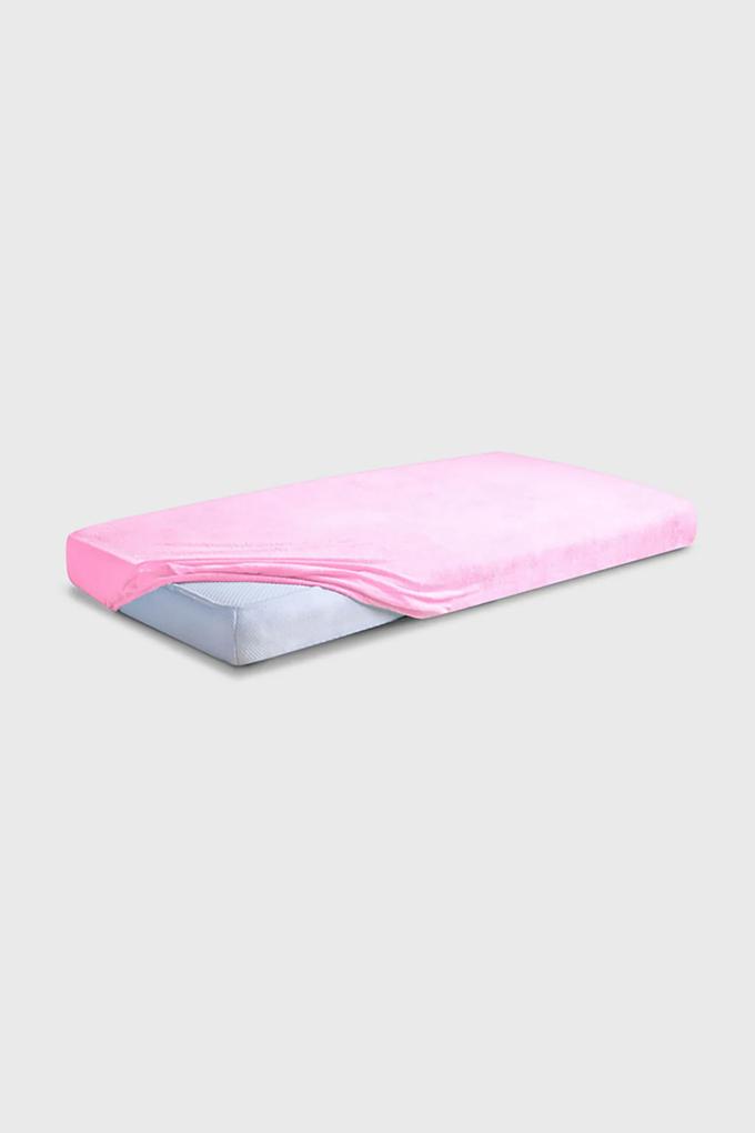 Cearșaf pătuț copii cu elastic Premium roz