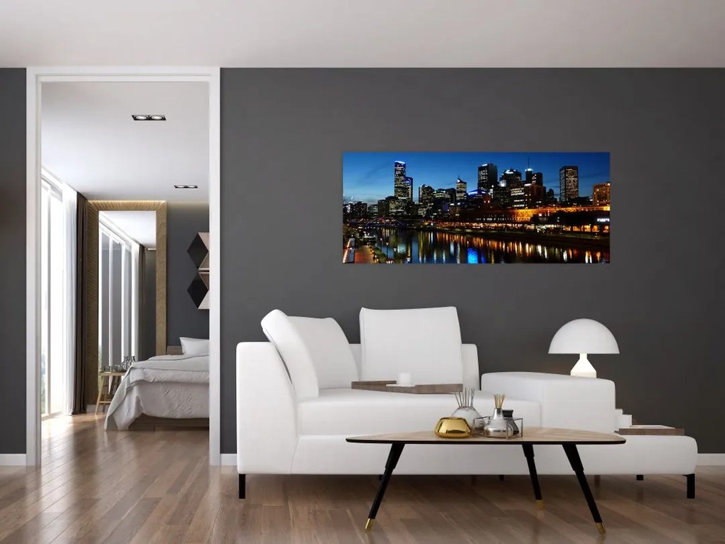 Tablou cu noaptea în Melbourne (120x50 cm)