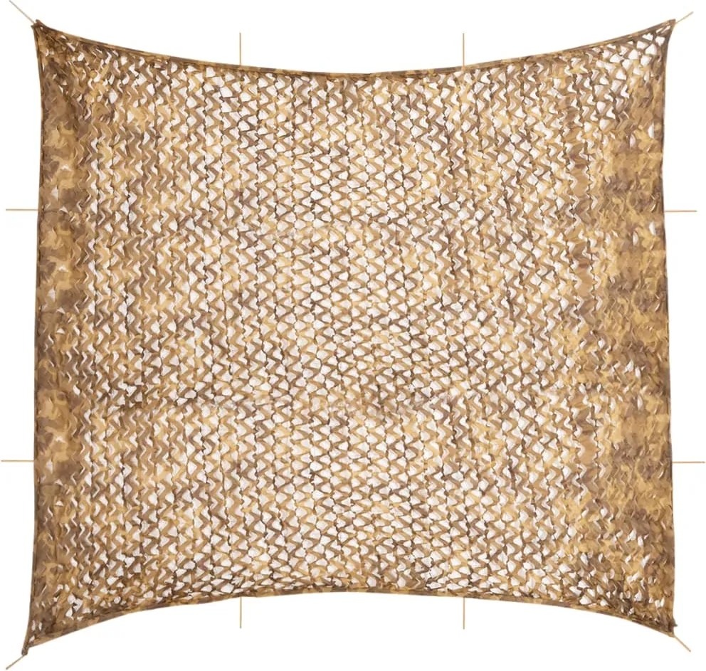 vidaXL Plasă de camuflaj cu geantă de depozitare, nisipiu, 614x581 cm
