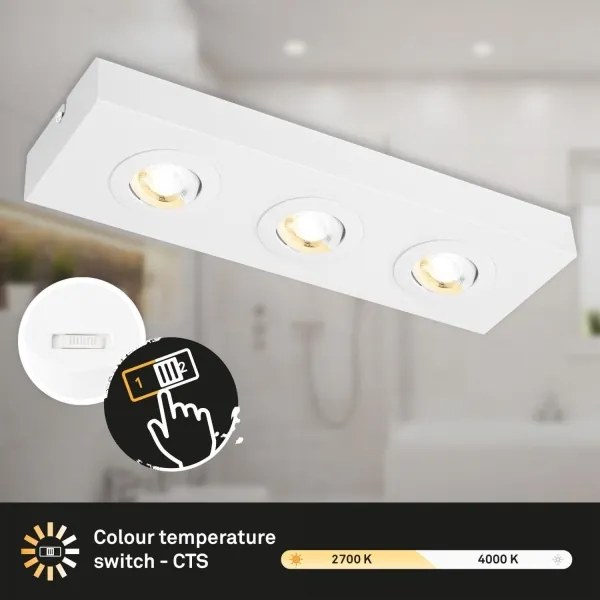 Spot LED Briloner 3996036 CTS 3xLED/4W/230V 2700/4000K alb