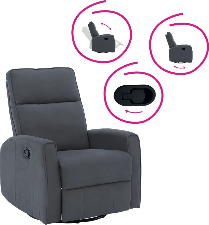 Fotoliu rotativ de relaxare, gri, MEKENZI