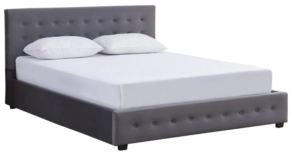 Pat matrimonial 160 cm Marcaje (gri) (cu somieră) (cu sp. depozitare). 1116417