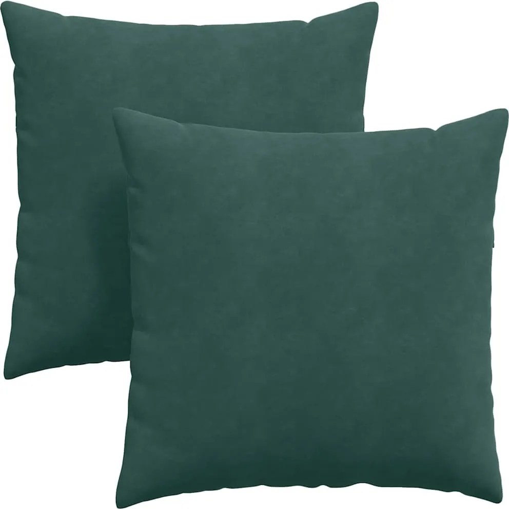 vidaXL Perne pentru canapea 2 pcs Verde închis 60 x 60 cm
