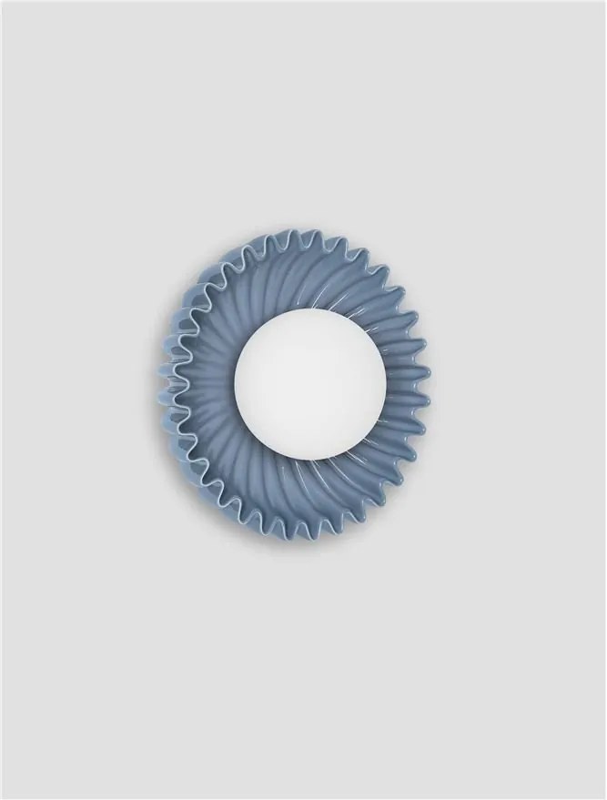 Aplica decorativa ceramica blue gri, sticla alb, PETEL