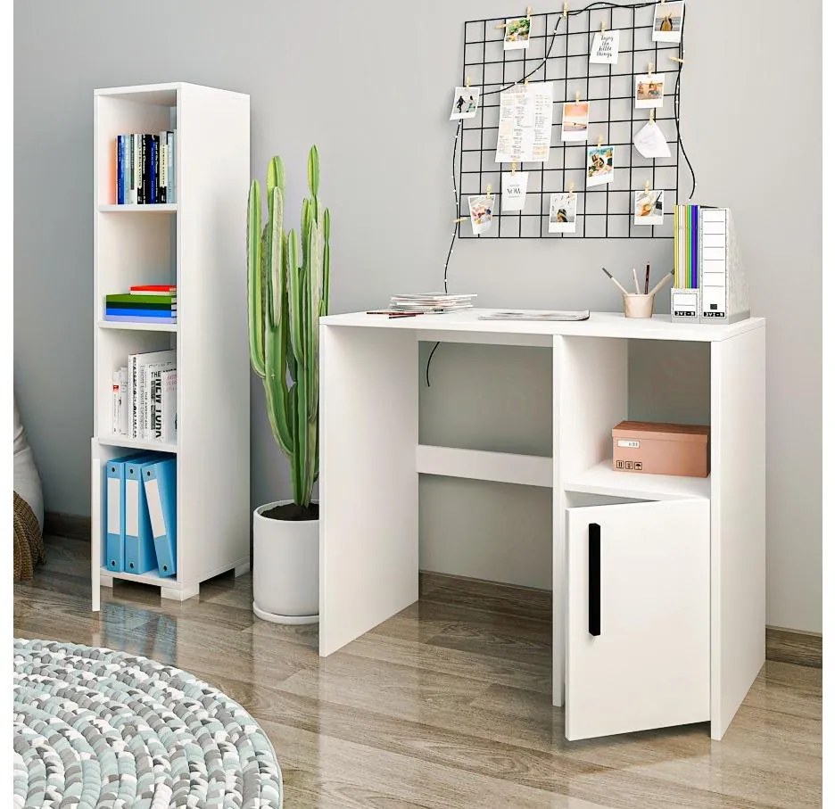 Masă PC cu raft Kankan (Alb). 1088945