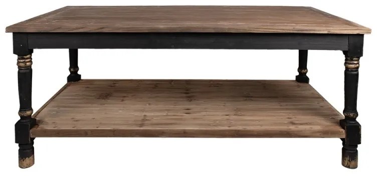 Masă de prezentare shabby chic, cu finisaj negru antichizat, Clarisse, 200x100x85 cm