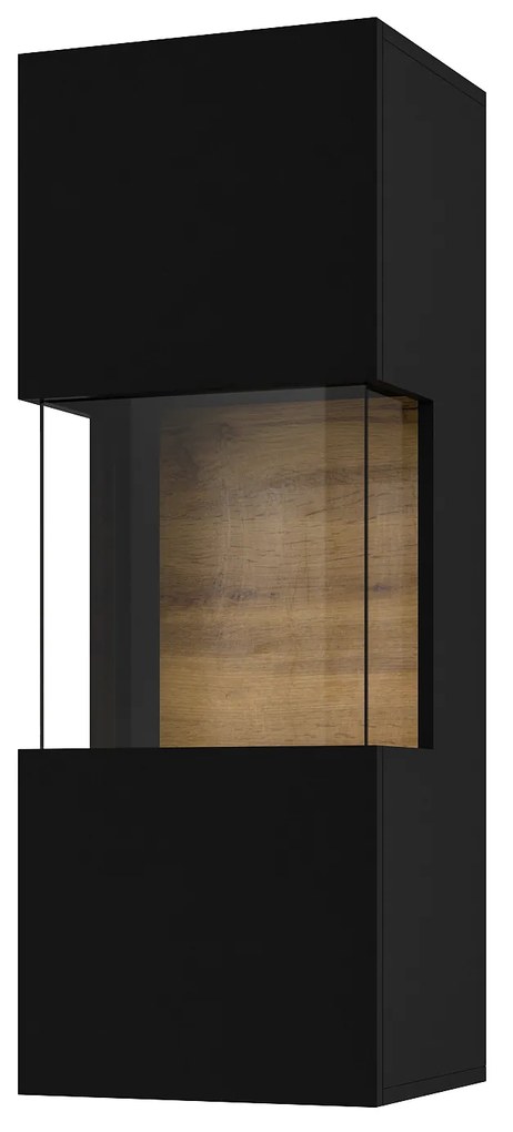 Vitrină de perete Avernic Typ 07 (onyx negru + Stejar wotan). 1042062