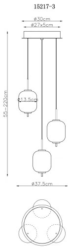 Lustră LED pe cablu Globo 15217-3 EWALD LED/20W/230V
